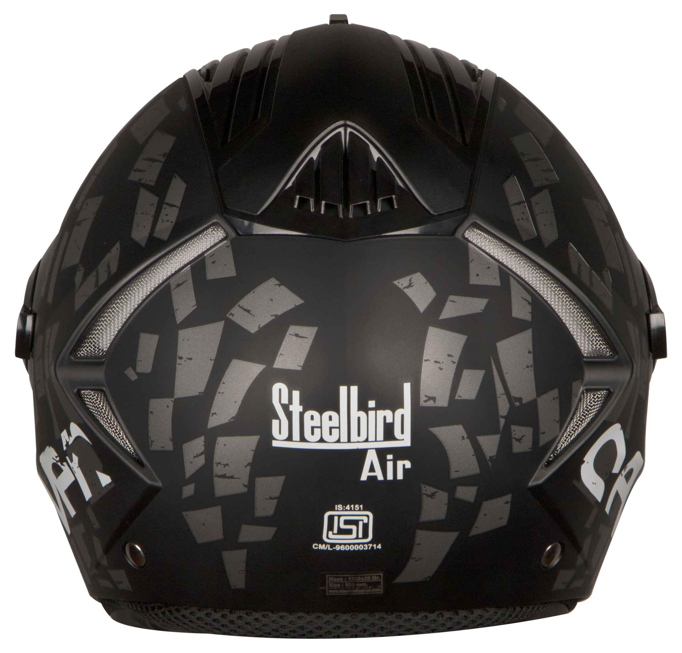 SBA-2 Seven Mat Black With Grey ( Fitted With Clear Visor  Extra Silver Chrome Visor Free)